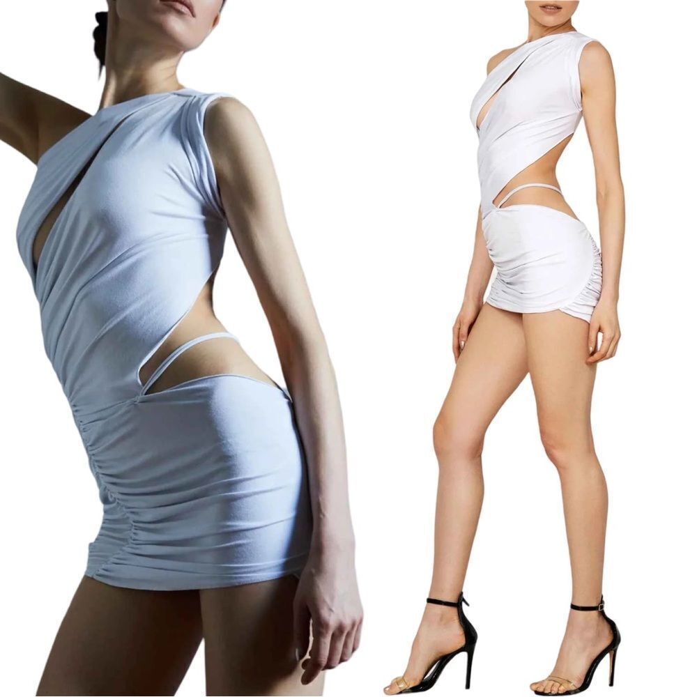 LaQuan Smith White Cut-Out Dress